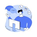 blue ink concept vector illustrations for ui ux design